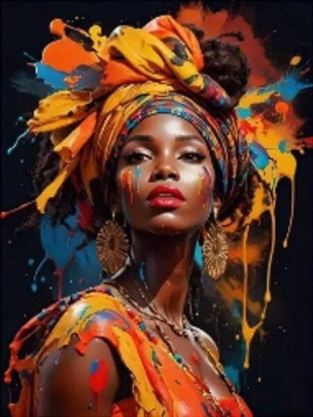 Diamantové malování Afričanka 30x40cm