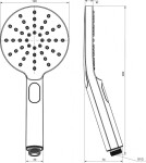 RAVAK - Sprchy Sprchová hlavice Flat 956.00, 12 cm, 3 proudy, chrom X07P233