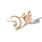 Vánoční stříbrné náušnice Rudolph - stříbro 925/1000, Opál