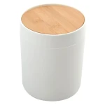 Spirella ALAIS výklopný koš 2.5 L bílý / plast / s bambusovým víkem (7610583225757)