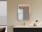 Zrcadlo se senzorem SAT Mood 60x80 cm broušené zlato SATZMOOD6080BZ SATZMOOD6080BZ
