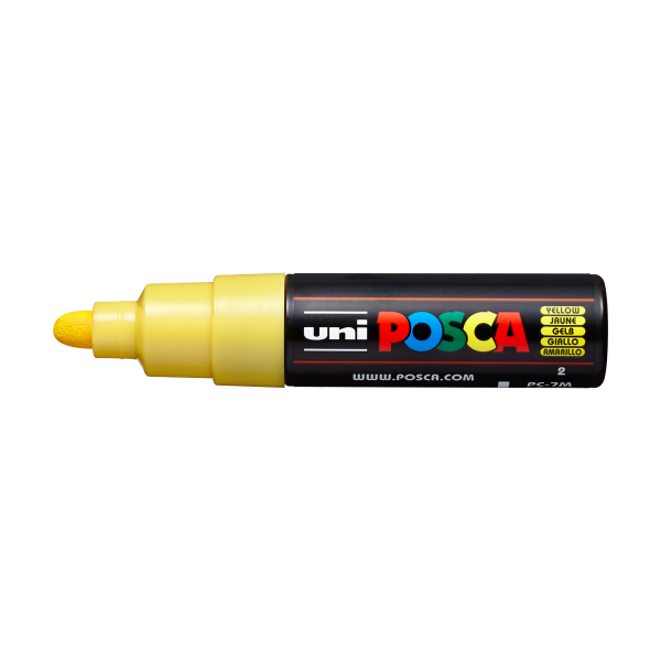 Popisovač Posca PC-7M, 4,5 5,5 mm, žlutá