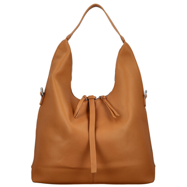 Módní dámská koženková kabelka na rameno Marixa, hnědá