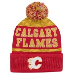 Outerstuff Dětská zimní čepice Calgary Flames NHL Puck Pattern Cuffed Pom