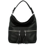 Trendy dámská koženková kabelka na rameno Birgit, černá