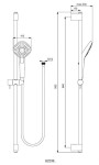 IDEAL STANDARD - Idealrain Evo Jet Set sprchové hlavice Diamond, 3 proudy, tyče a hadice, chrom B2238AA