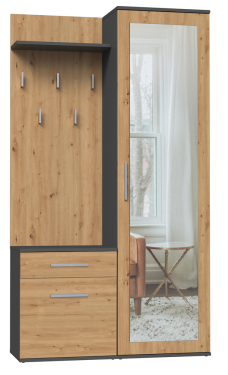 FRONTI Předsíň DUO Antracit + dub artisan