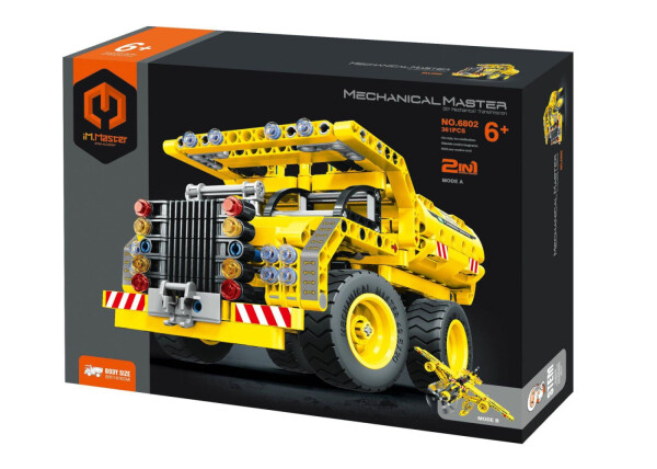 Stavebnice 2v1 stavební auto/letadlo 361 dílků