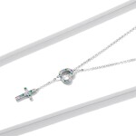 Stříbrný dvojitý náhrdelník Cristy 1 ct MOISSANITE + CERTIFIKÁT, Stříbrná 40 cm + 5 cm (prodloužení) certifikát GRA, hadřík na čištění stříbra, dárková krabička