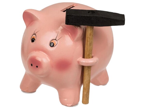 Ptakoviny.cz Pokladnička prasátko s kladívkem 15cm