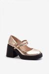 Lodičky na podpatku N381 zlaté - Step in style 40