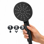 Erga Dubaj, sprchový set s baterií a hlavovou sprchou 23 cm, černá matná, ERG-YKA-BP.DUBAJ23-BLK