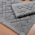 DumDekorace Sada bavlněných koupelnových koberců BOSTON 12 - šedá Šířka: 60 cm | Délka: 100 cm