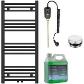 CERANO - Koupelnový elektrický radiátorový set Benito - 300W - černá matná - 1000x450 mm CER-658241