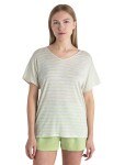 ICEBREAKER Wmns Merino Drayden Reversible SS Top Stripe, Ecru Heather/Glazen velikost: XS