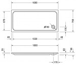 DURAVIT - D-Code Sprchová vanička 160x75 cm, Antislip, alpská bílá 720164000000001