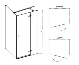 BESCO - Obdélníkový sprchový kout PIXA BLACK - Rozměr A - 120, Rozměr B - 90, Směr zavírání - Levé (SX) BCPIXA1290OBDLB