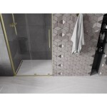 MEXEN/S - Velar L posuvné sprchové dveře 120, transparent, zlatá kartáčovaná 871-120-003-01-55
