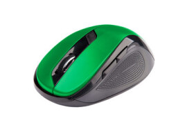 C-TECH WLM-02 černo-zelená / Bezdrátová myš / 1600DPI / 6 tlačítek / USB nano receiver (WLM-02G)