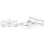 Dřevěná postel Arkadia 160x200,2 noční stolky,sonoma,bez matrace