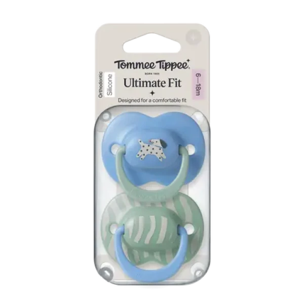 Tommee Tippee Ultimate Fit DECO silikonový dudlík 6-18 m BOY 2ks - více barevných variant (433651-T)