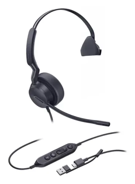 Yealink UH42 Mono (MS Teams) černá / Mono náhlavní souprava / mikrofon / USB-C USB-A / kabel 2,15 m (1308216)