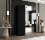 Šatní skříň Abi Bari 2 Rozměry: 150 cm, Pásky / úchyty: Černá, Barva korpusu + barva dveří: Kašmír + Kašmír