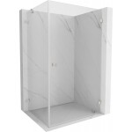 MEXEN/S - Lunar-B L sprchový kout dveře křídlové pravá 90 x 80, transparent, nikl kartáčovaný 832L-090-080-97-00-P
