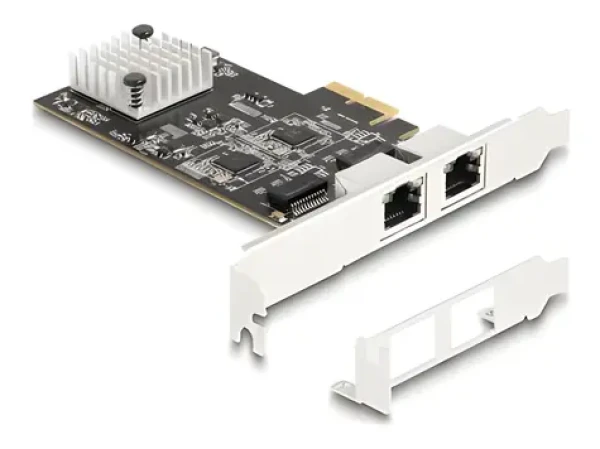 DeLock PCI Express karta 2x RJ45 LAN 5Gbit/s / Síťová karta / PCIe x2 / NBASE-T / Wake on LAN (81261)