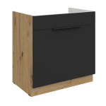 Spodní skříňka pod dřez Aria 80 ZL 1S BB - Premium Box Barva korpusu: Dub artisan, Barva dvířek: BL - Black AFM