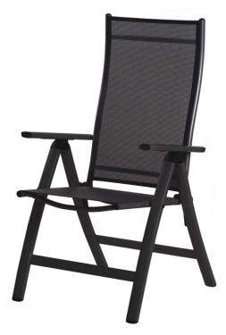 SUN GARDEN LONDON zahradní polohovací křeslo hliníkové - černé + antracit