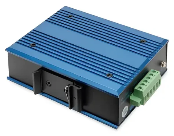 DIGITUS DN-651130 modrý / Switch / průmyslový / 4x 10/100 Mbit / 1x SFP slot / DIN lišta (DN-651130)