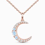 Royal Fashion náhrdelník 14k zlato Vermeil GU-DR22122N-ROSEGOLD-MOONSTONE