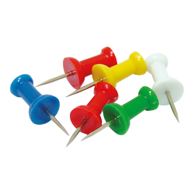 Office Products připináčky, plastové, mix barev