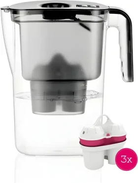 BWT VIDA MEI černá + 3 filtry / Filtrační konvice / 2,6 l / mechanický ukazatel výměny filtru (100002101647)