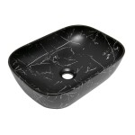Umyvadlo na desku SAT Infinitio 45,5x32,5 cm mramor černá mat bez přepadu SATINF4532MRBKM SATINF4532MRBKM