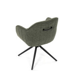 Židle jídelní a konferenční, zelená látka, černé kovové nohy, otočný mechanismus