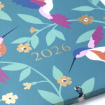 Busy B Rodinný nástěnný kalendář Birds 2026, zelená barva, papír