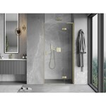 MEXEN/S - Mist-H L sprchové dveře křídlové pravé 95, transparent, zlatá kartáčovaná 8A5L-095-000-55-00-P