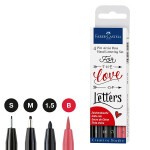 Faber-Castell Umělecký popisovač Pitt Artist Pen Hand Lettering Love, sada 4 ks