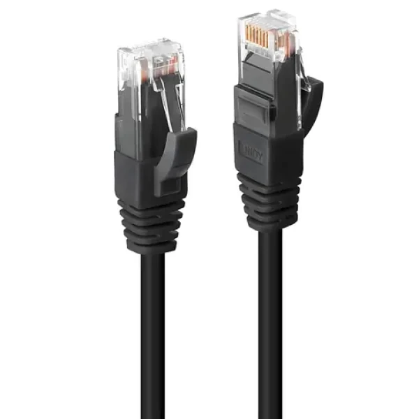 Lindy U/UTP Cat6 černá / Síťový kabel / 1 m / RJ-45 / LSZH (45432)