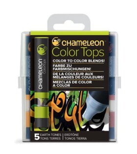 Chameleon CHAMELEON, CT4503, Color tops, tonovací nástavce pro popisovače, 5 ks, Earth tones