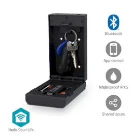 Nedis BTHKB10BK černá / Chytrá schránka na klíče / Bluetooth / SmartLife / Venkovní / Zámek / IPX5 (BTHKB10BK)