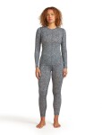 ICEBREAKER Wmns 200 Oasis LS Crewe Flock AOP, Midnight Navy/Snow/Aop velikost: S