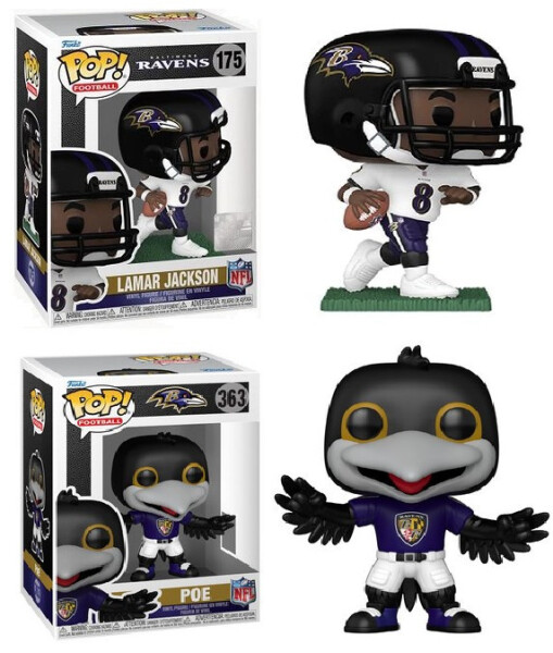 Funko Figurka POP! Lamar Jackson #8 & Poe Baltimore Ravens NFL Combo