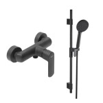 Sprchová baterie SAT Feel se sprchovým setem 150 mm černá matná SATBSFEEL268CSET1 SATBSFEEL268CSET1