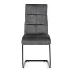 Židle jídelní, šedý samet, černá pohupová podnož