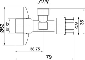 NOVASERVIS - Rohový vřetenový ventil 1/2"x3/8" CF3002/10