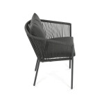 Zahradní židle, hliník, látka, šedá, AZC-C1179 GREY