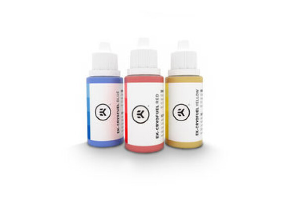 EKWB CryoFuel Dye Pack - red, yellow, blue / 3pack koncentrátů červená, žlutá, modrá (3830046994363)